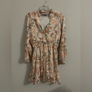 Chic Floral Long Sleeve Dress